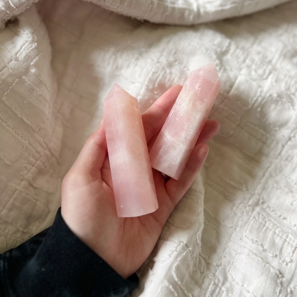 NEW! Rose Quartz point towers 🌹